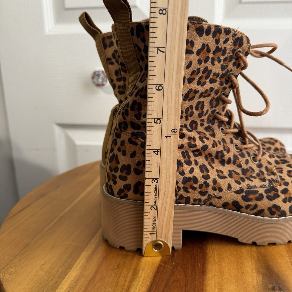 Dirty Laundry Mazzy Cheetah Combat Boots Women's Size 8 Grunge Boho Mobwife - Picture 10 of 12
